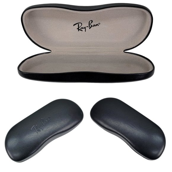 Ray-Ban Sunglasses Eyeglasses BLACK Hard Case Clamshell Rayban Optical - Genuine - Picture 1 of 4